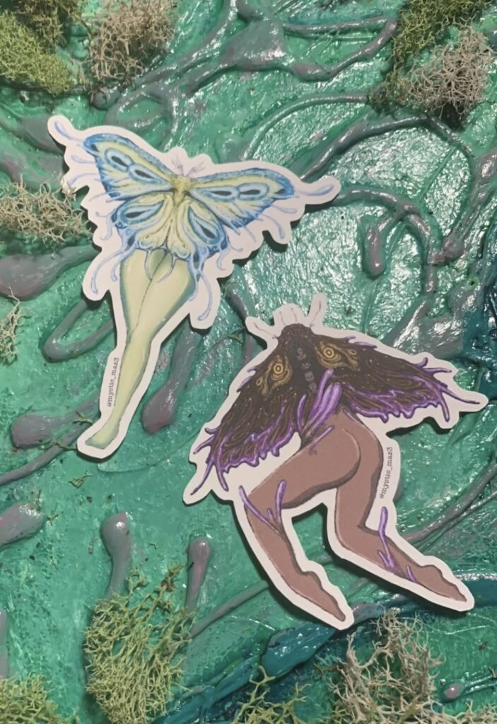 moth ladies sticker pack